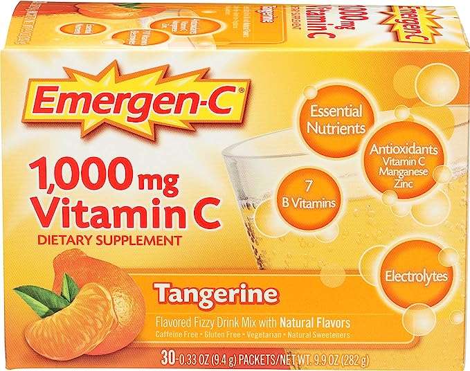 Emergen-C Tangerine 1000mg Vitamin C Drink Mix (30 Packets) 1 Alacer Tangerine Vitamin C