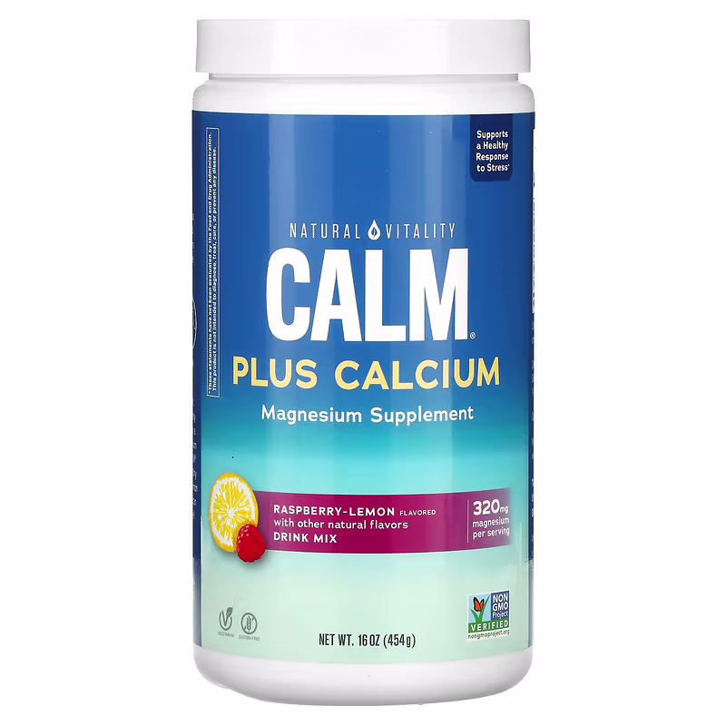 Natural Vitality Calm Plus Calcium. Raspberry Lemon Flavour 453g 1 Natural Calm Lemon