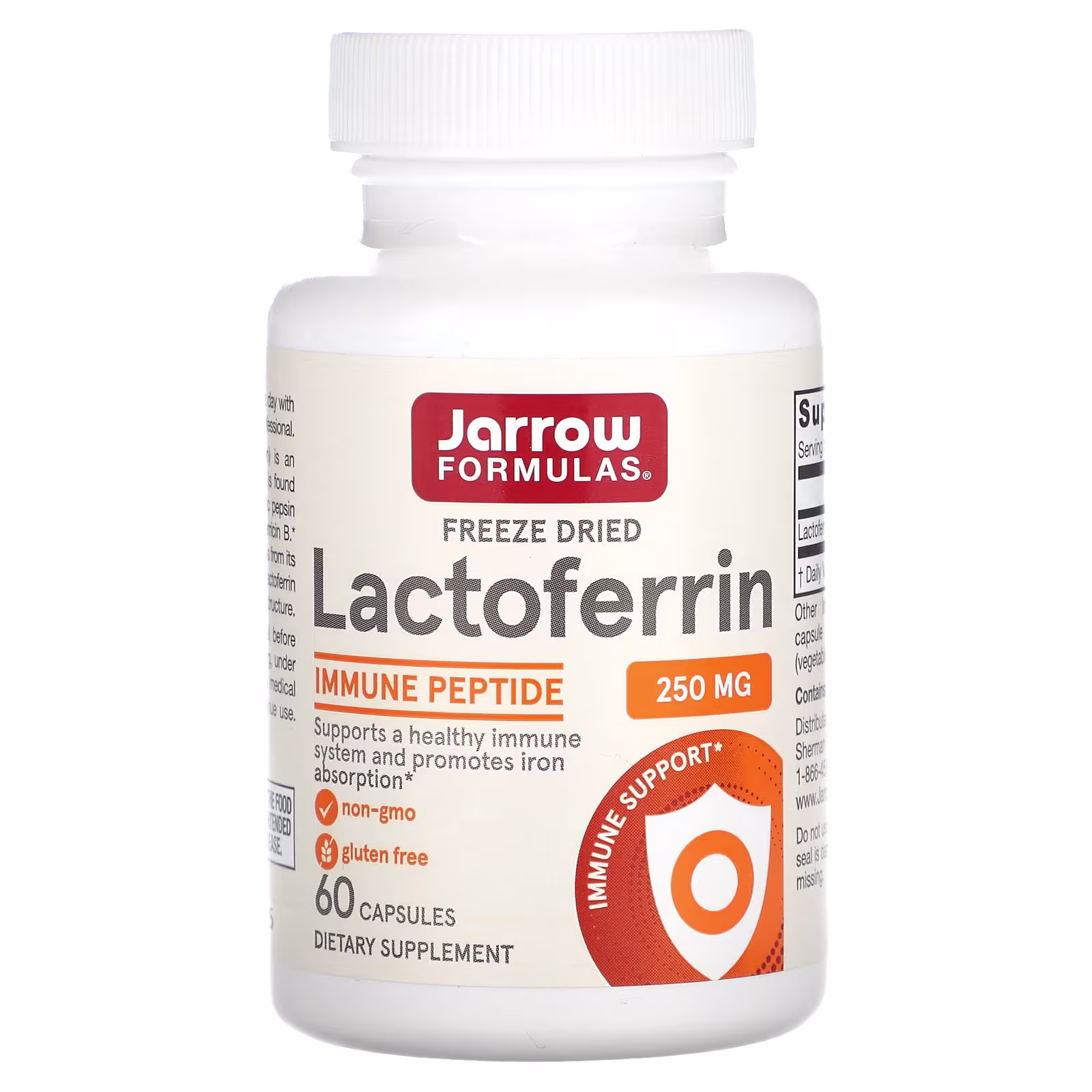 Jarrow Formulas Lactoferrin- 250mg - 60 caps 1 freeze dried lactoferrin
