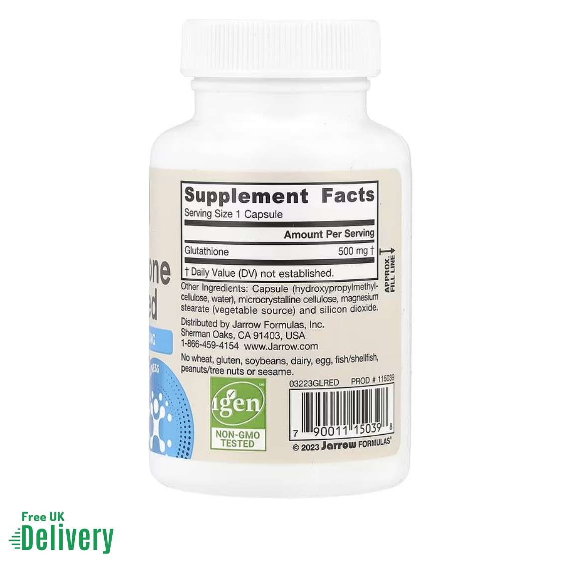 Jarrow Formulas Glutathione Reduced- 500mg - 60 vcaps 2 Jarrow Formulas Glutathione Reduced- 500mg - 60 vcaps - Image 2