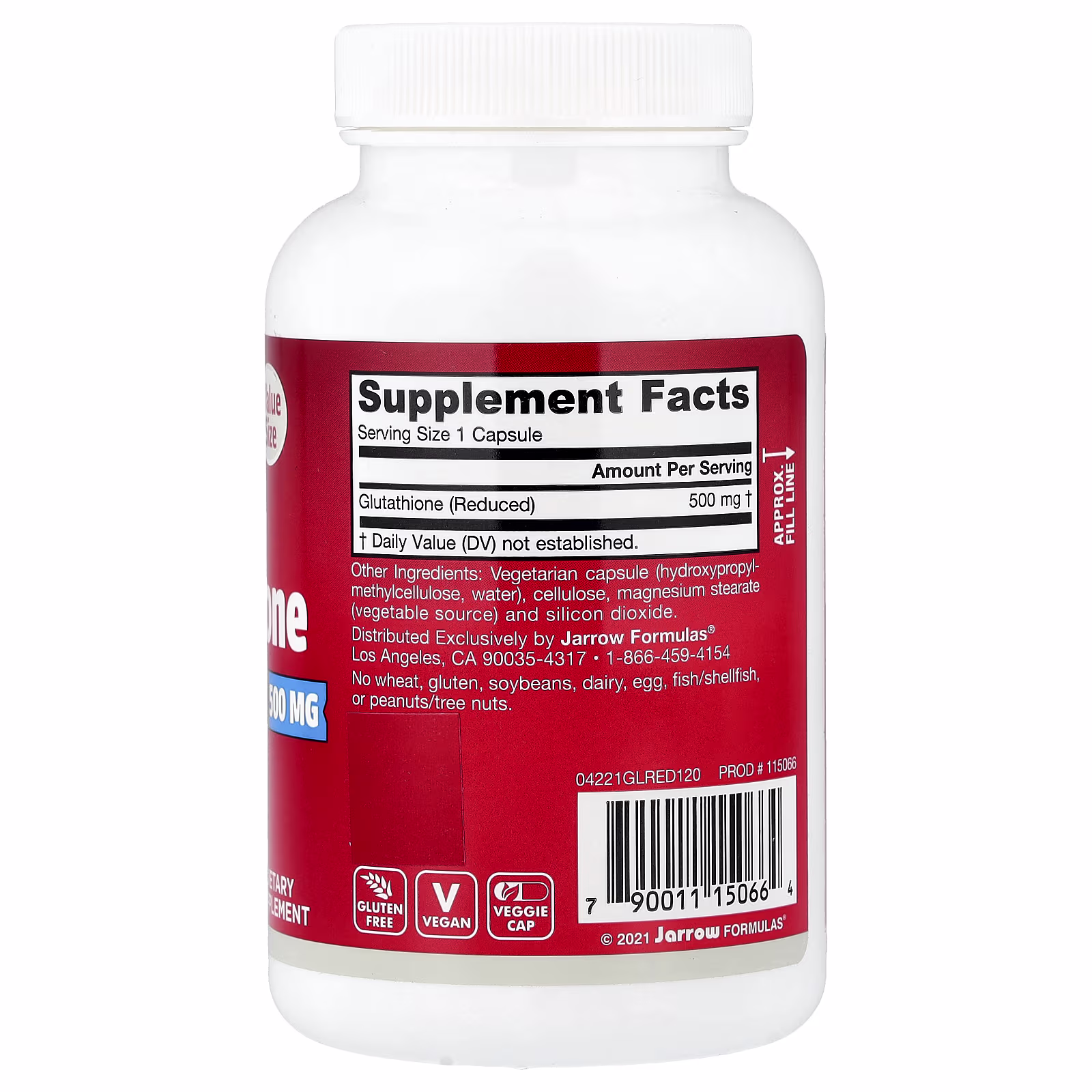 Jarrow Formulas Glutathione Reduced - 500mg - 120 vcaps 2 Jarrow Formulas, Glutathione Reduced, 500 mg