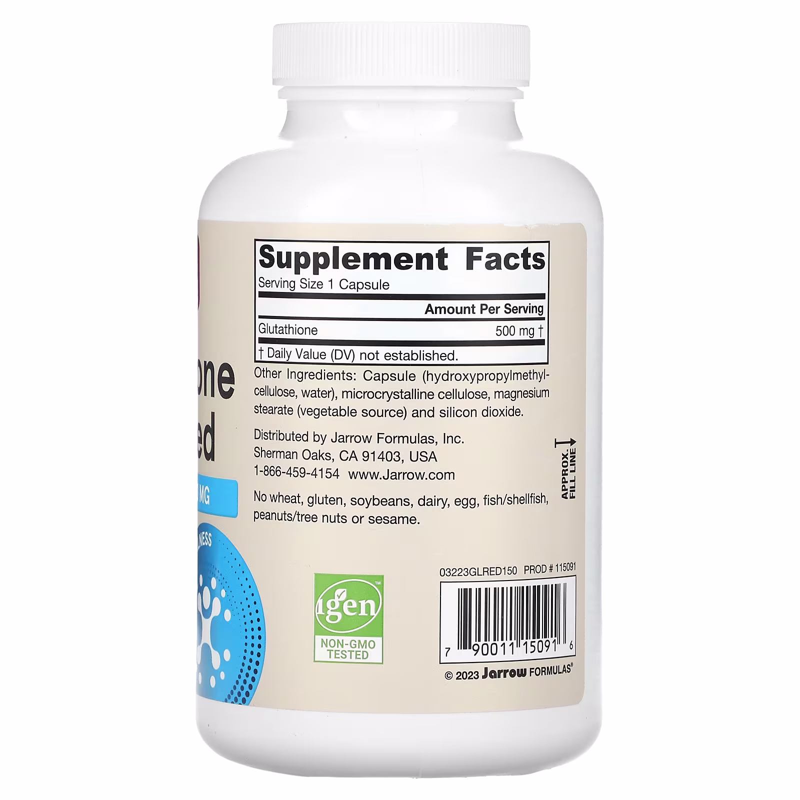 Jarrow Formulas Glutathione Reduced - 500mg - 150 vcaps 2 Jarrow Formulas Glutathione Reduced - 500mg - 150 vcaps - Image 2