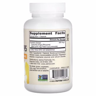 Jarrow Formulas Curcumin 95 - 500mg - 120 vcaps 3 Jarrow Formulas Curcumin 95 - 500mg - 120 vcaps - Image 2