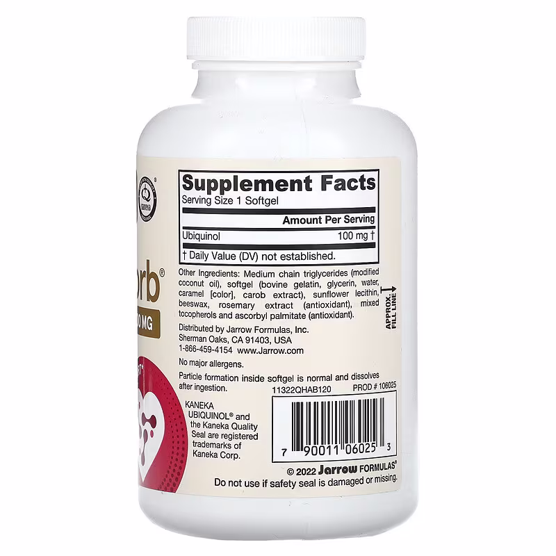 Jarrow Formulas Ubiquinol QH-absorb - 100mg - 120 softgels 2 Jarrow Formulas Ubiquinol QH-absorb - 100mg - 120 softgels - Image 2