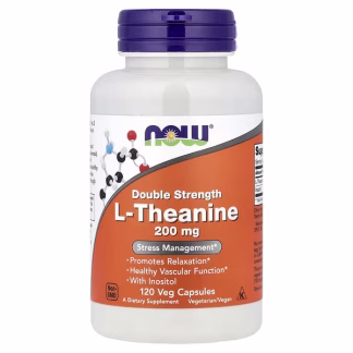 NOW Foods  Double Strength L-Theanine - 200mg - 120 vcaps