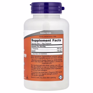 NOW Foods Double Strength L-Theanine - 200mg - 120 vcaps 3 NOW Foods Double Strength L-Theanine - 200mg - 120 vcaps - Image 2