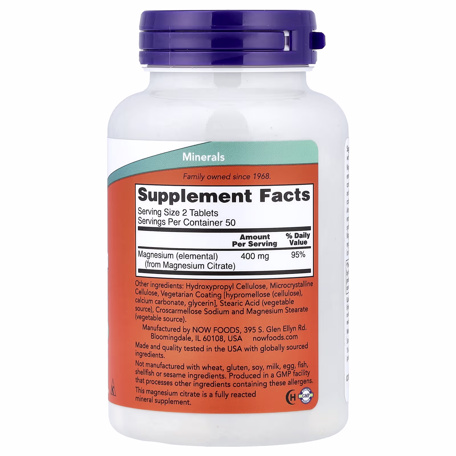 NOW Foods Magnesium Citrate - 200mg - 100 tablets 2 NOW Foods Magnesium Citrate - 200mg - 100 tablets - Image 2