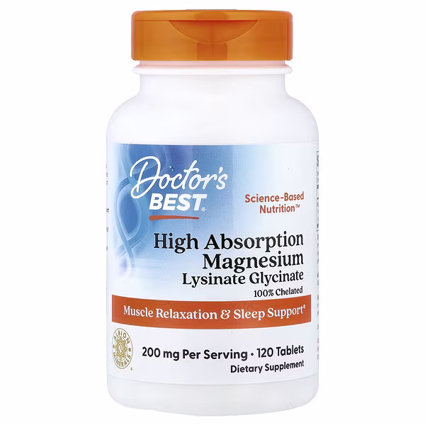 Doctor's Best High Absorption Magnesium - 200mg - 120 tablet 1 Doctor's Best, High Absorption Magnesium, 120 Tablets