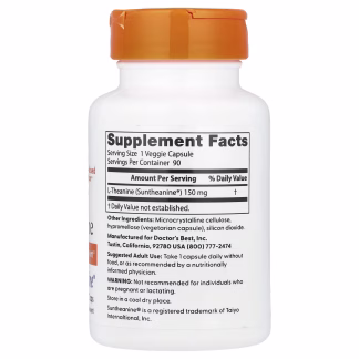 Doctor's Best L-Theanine 150mg (90 Veggie Caps) 3 Doctor's Best L-Theanine 150mg (90 Veggie Caps) - Image 2